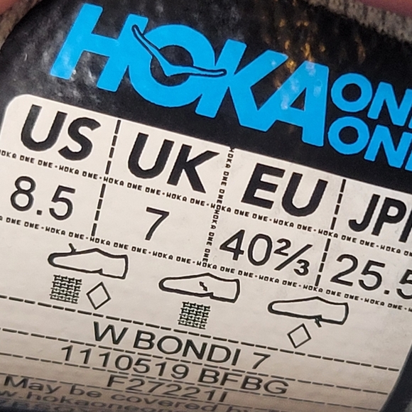 Hoka one one BONDI 7 size 8.5. - Picture 9 of 12